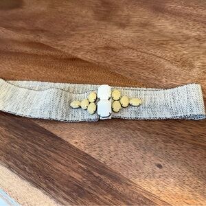 LOFT Silver Belt with Yellow Embellishments